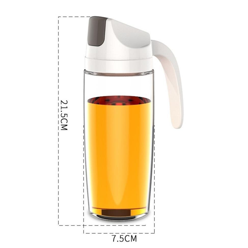 Bình Đựng Dầu Ăn, Nước Mắm, Xì Dầu, Mật Ong Tự Động Mở Nắp Khi Rót 600ml Bình Thủy Tinh Đựng Dầu Ăn