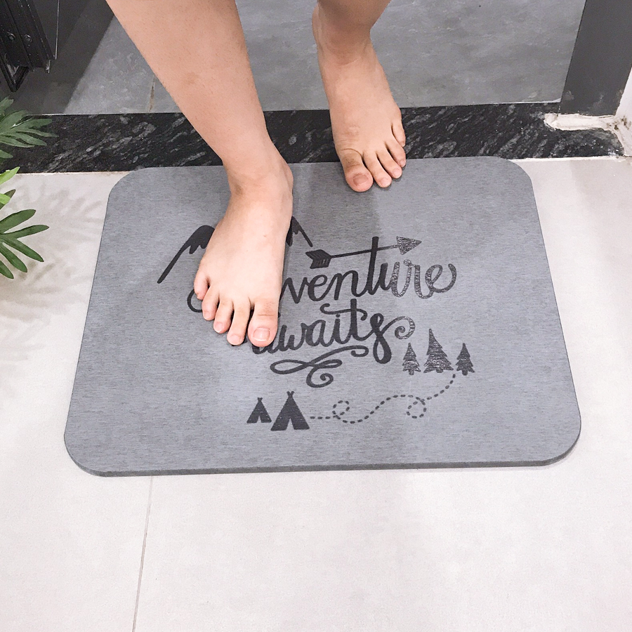 Thảm Đá Siêu Thấm Foot Mat 60 x 39 x 0.9 cm Living on - Thảm chùi chân nhà tắm - Thảm thấm nước