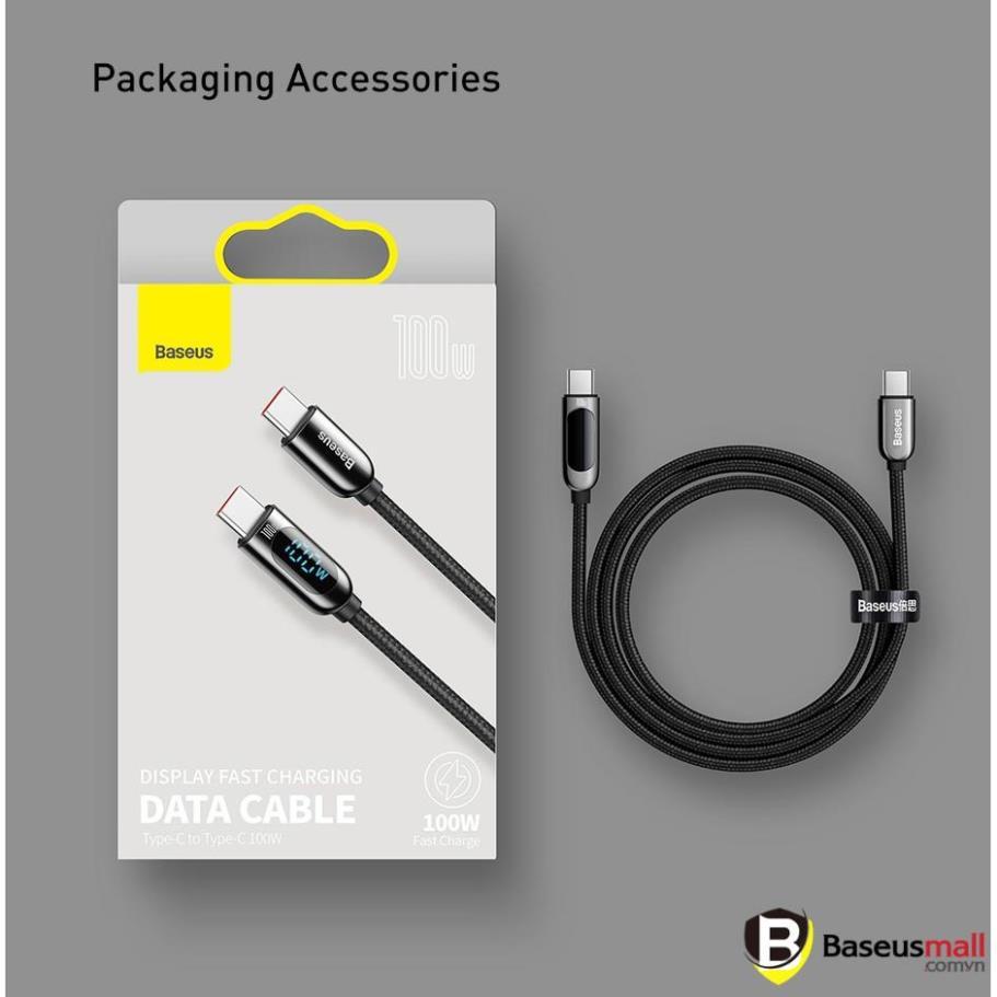 Baseus -BaseusMall VN Cáp sạc nhanh C to C 100W Baseus Display Fast Charging Data Cable (Hàng chính hãng