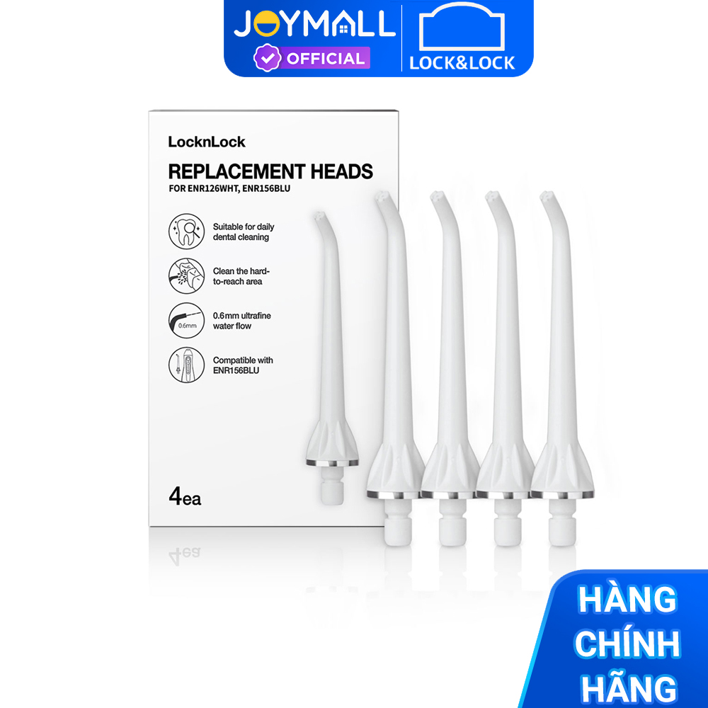 Bộ 4 đầu thay thế máy tăm nước Lock&amp;Lock ENR126WHT_RB - Hàng chính hãng - JoyMall