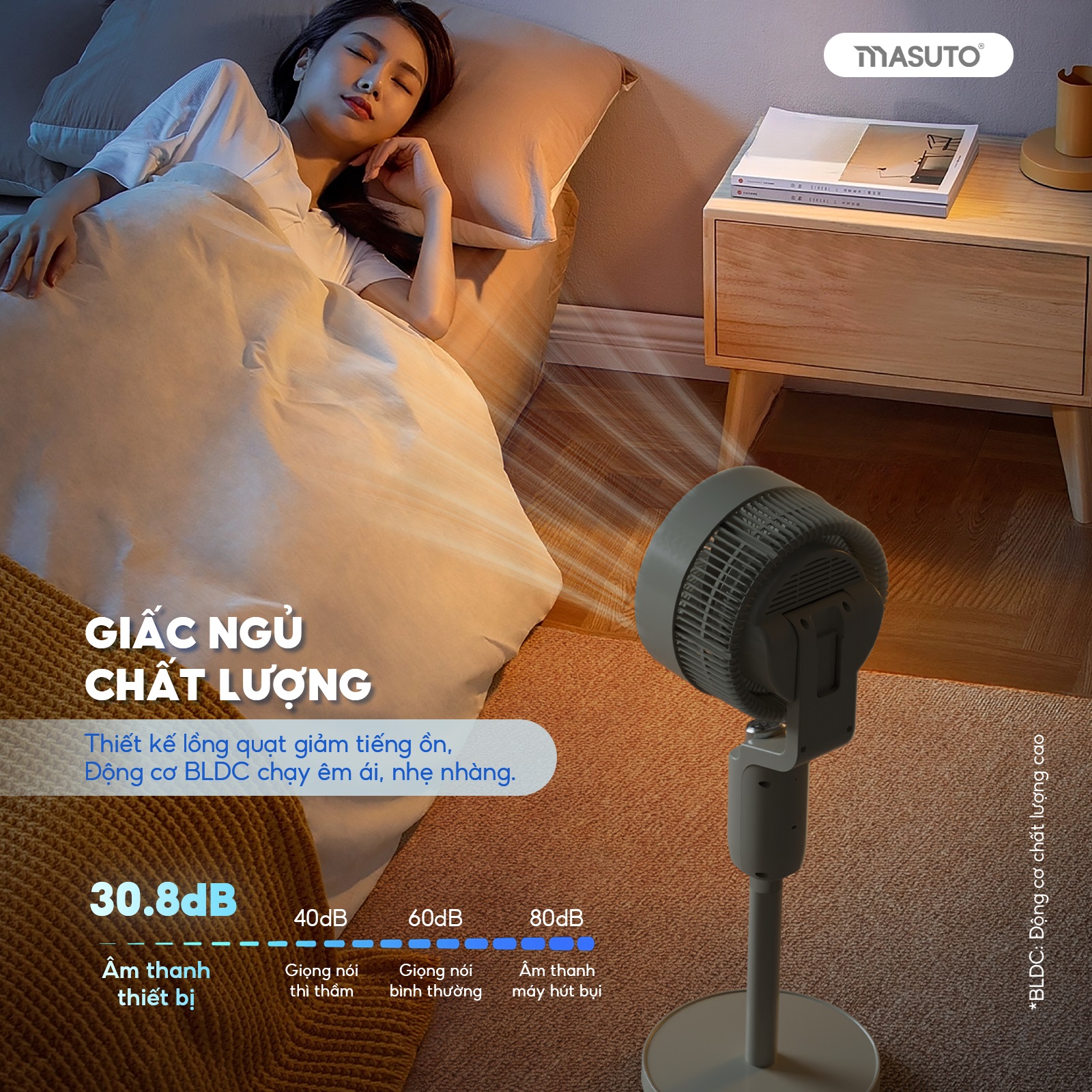 Quạt Điện Cây Masuto MS Smart Air Thông Minh AI, Điều Khiển Bằng Giọng Nói Tiếng Việt, Quạt Mát Ion Âm Bổ Sung Oxy, Điều Hòa Không Khí, Có Remote Từ Xa - Hàng chính hãng