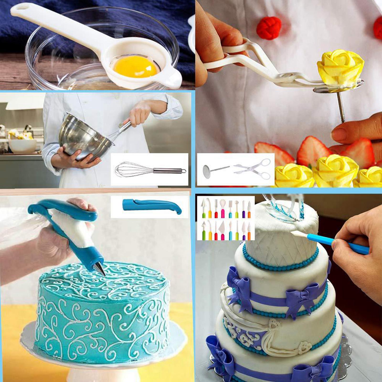 52pcs Cake Decorating Kit Cake Decoration Supplies Set Tool for Home Kitchen, Cake Decoration Equipment Supplies w/ Cake Turntable & Icing Spatula
