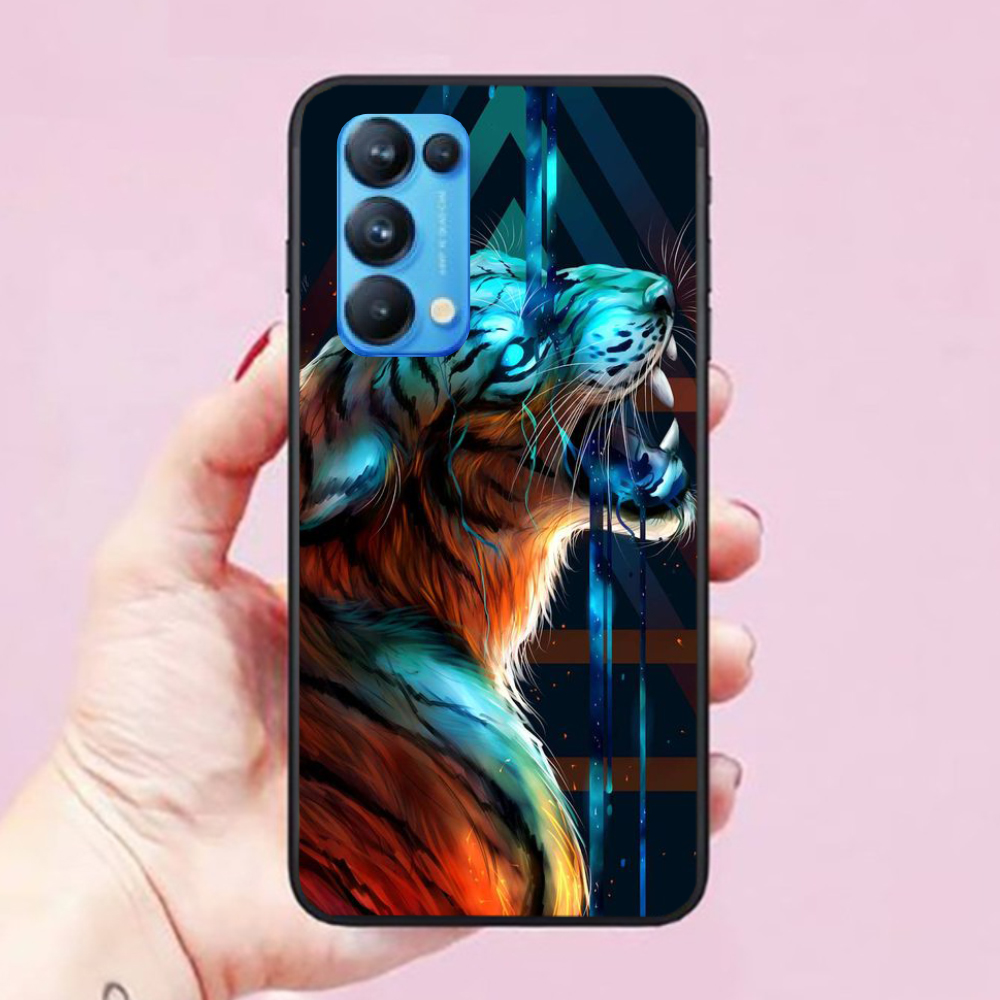 Ốp lưng điện thoại dành cho Oppo Reno 5 Hình Mắt Hổ