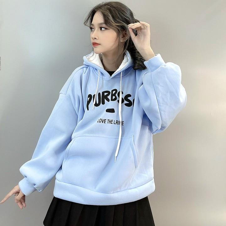 ÁO HOODIE - ÁO KHOÁC NỈ NGOẠI Form Dơi Tay Phồng Purbsso