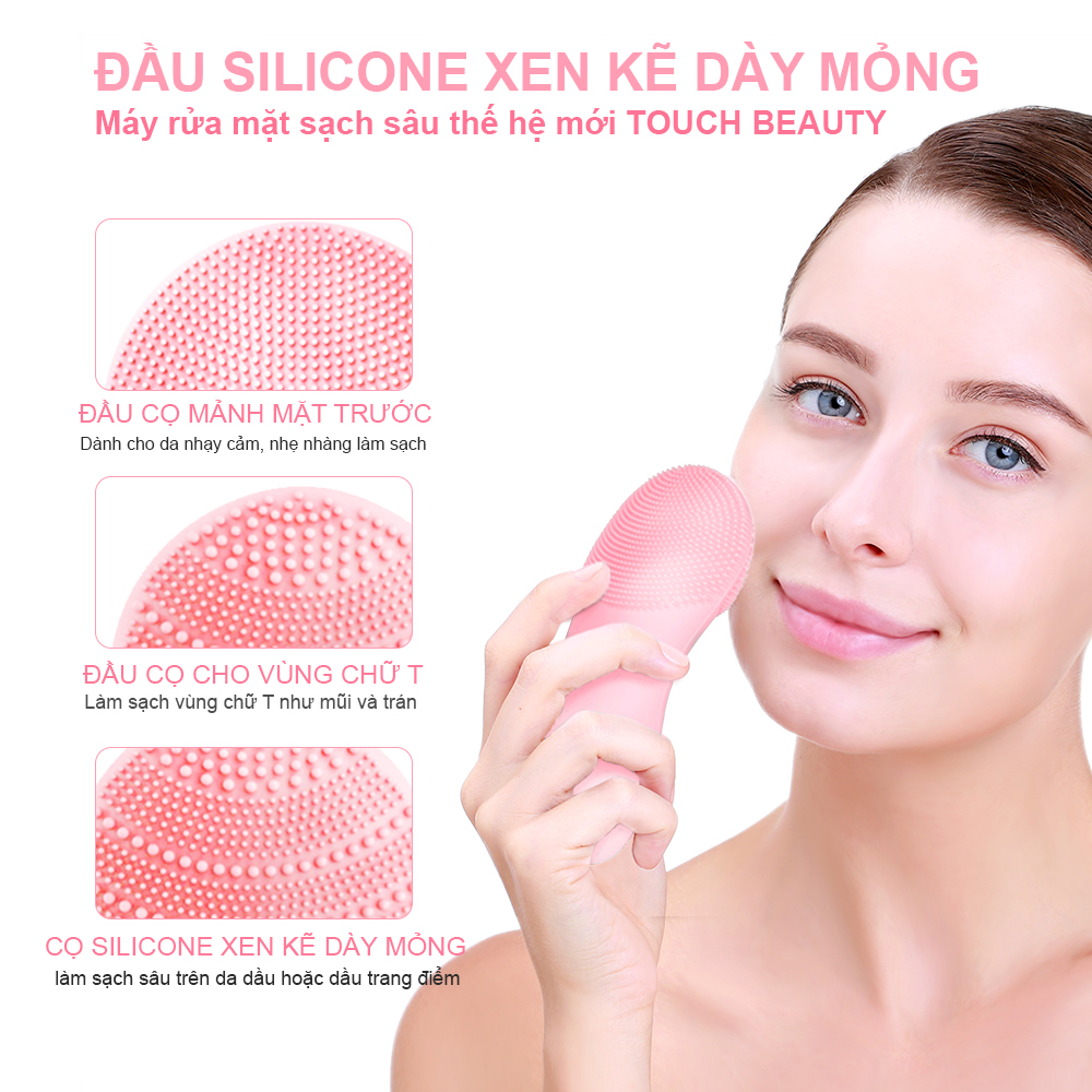 Máy rửa mặt sạch sâu thế hệ mới thông minh TouchBeauty – Màu hồng