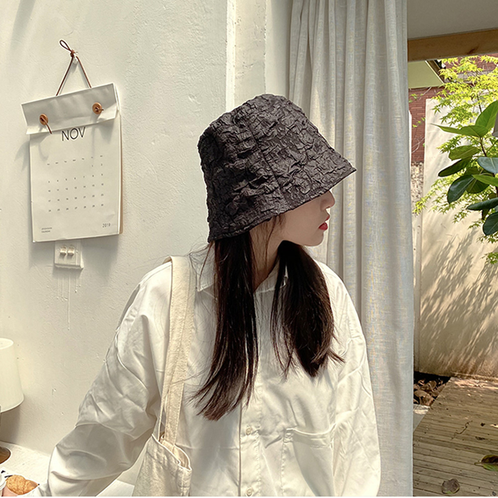 Mũ bucket ren hoa xuân hè họa tiết nổi nón chống nắng vành cụp che mặt Nhật Bản có thể gấp gọn có dây điều chỉnh size - Smice House