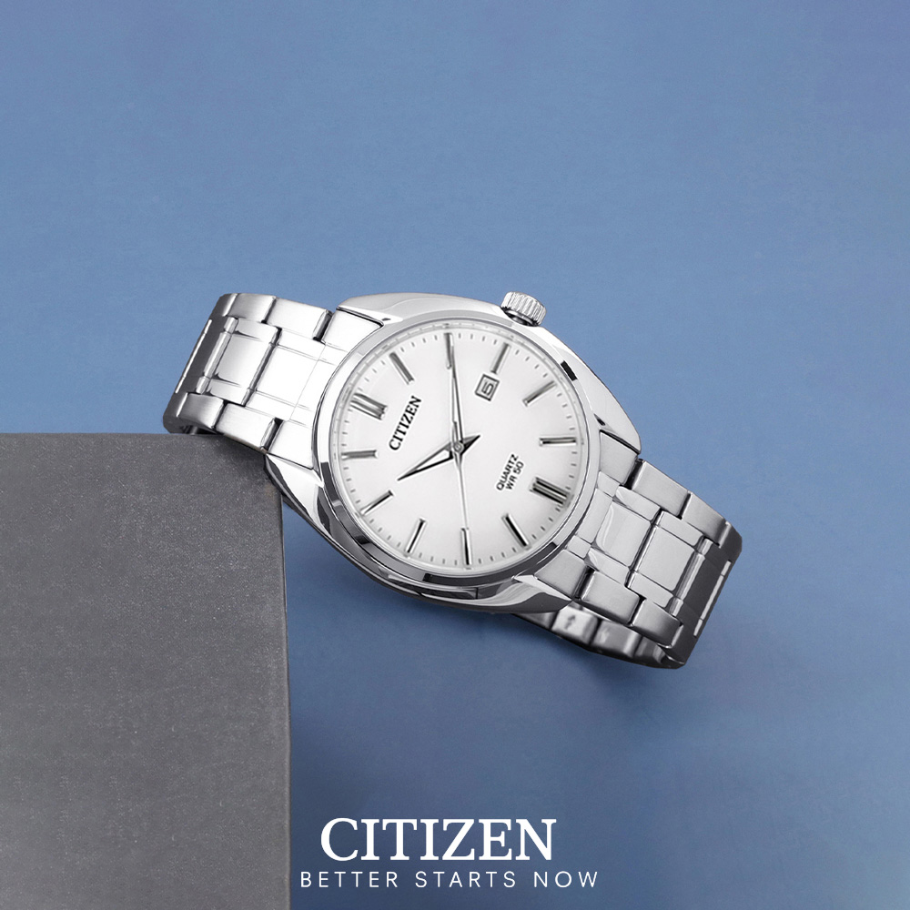 Đồng Hồ Nam Citizen Dây Thép Không Gỉ BI5100-58A - Mặt Trắng