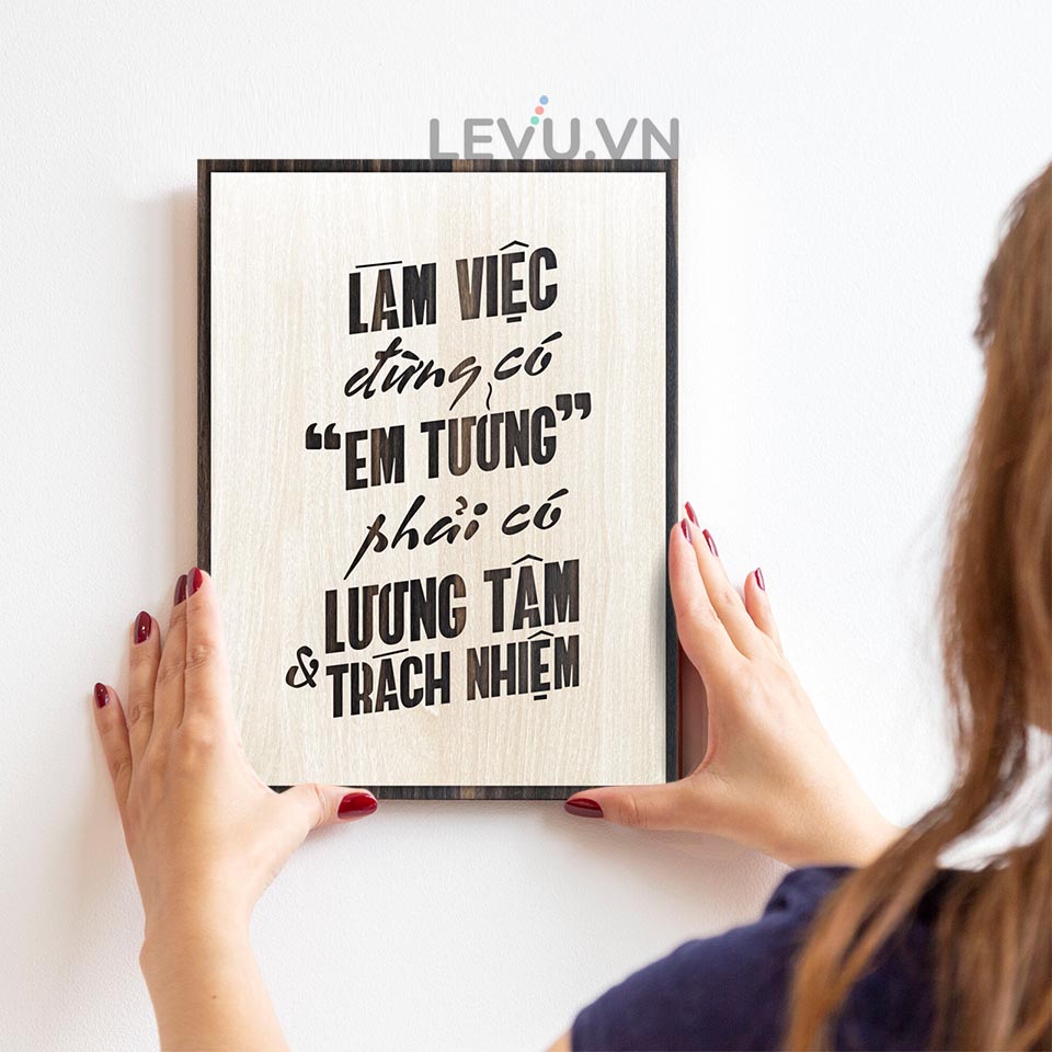 50+ Mẫu tranh slogan gỗ tạo động lực treo tường trang trí văn phòng 20x27cm chính hãng LEVU