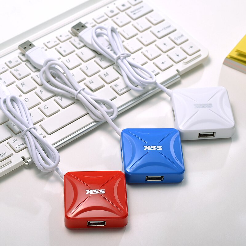 HUB chia cổng USB 2.0 SSK SHU027 từ 1 ra 4 cổng (màu ngẫu nhiên) Hàng Nhập Khẩu