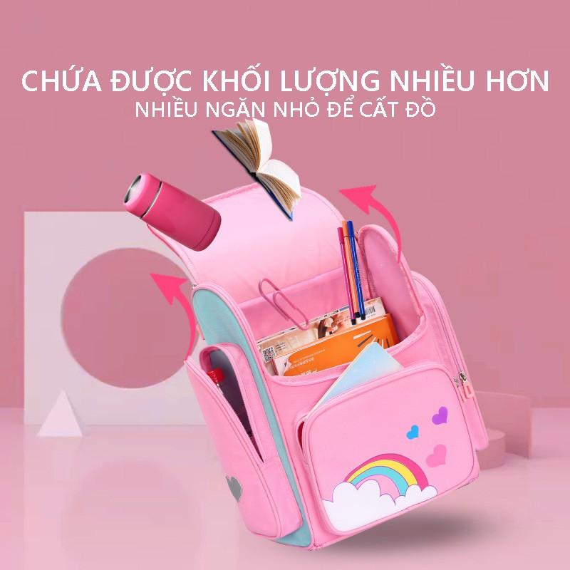 Ba lô học sinh cho bé đi học siêu nhẹ, chống gù lưng, họa tiết cute ngộ nghĩnh có phản quang_BEP NGON NGON