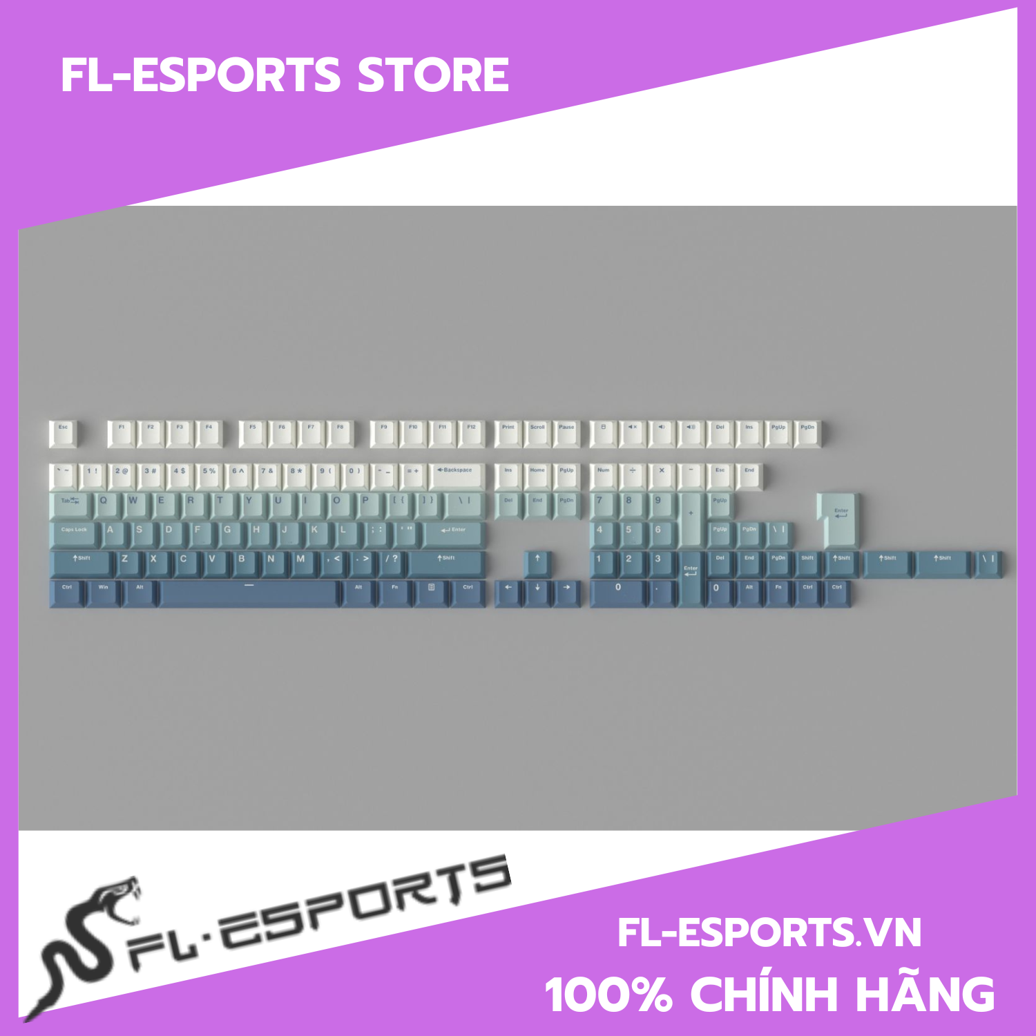 Bộ Keycap bàn phím FL-Esports Ultramarine Gradient Blue - Hàng chính hãng