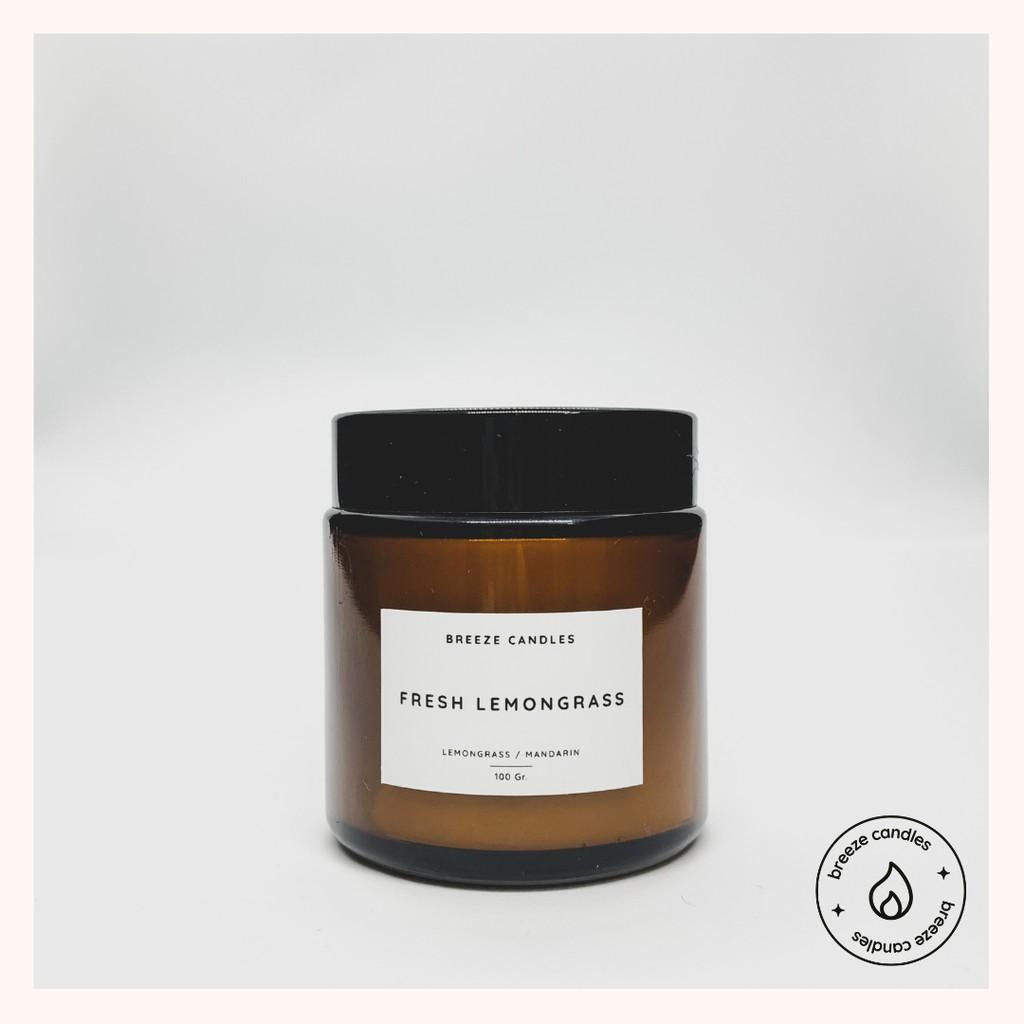Nến thơm thiên nhiên hương sả chanh mix vỏ quýt - FRESH LEMONGRASS - 100gr/150gr (~45h đốt)