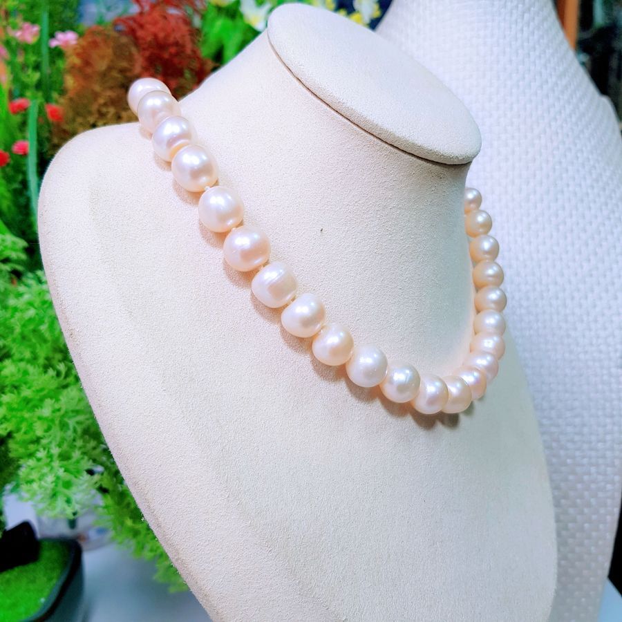 Vòng Cổ Ngọc Trai Nước Ngọt Thiên Nhiên Cao Cấp - Chuỗi Đơn Phú Quý - Trang Sức Cô Tấm - GINA PEARL (12ly) - CTJ0712