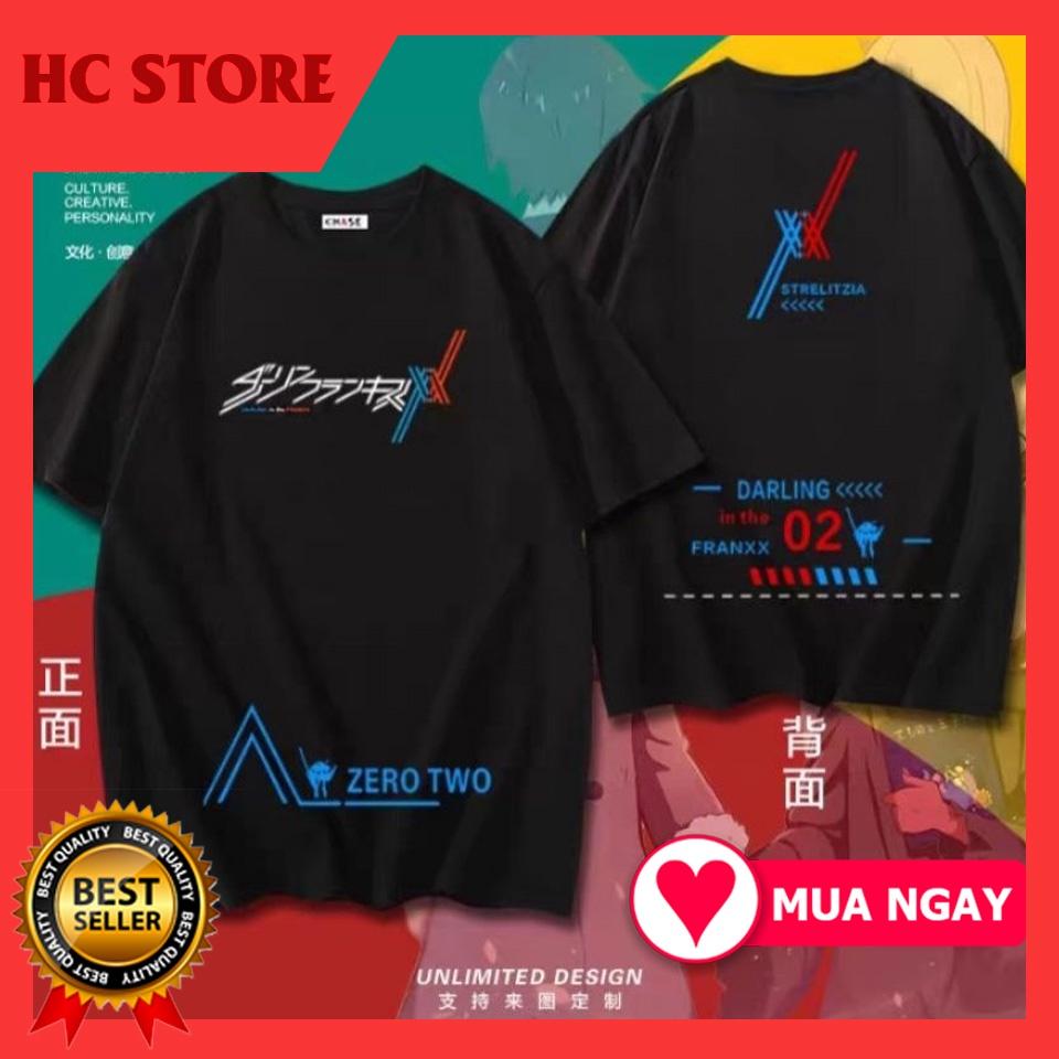 Áo Thun Tay Lỡ Anime Darling In The Franxx Unisex Hai Màu Trắng Đen cực chất