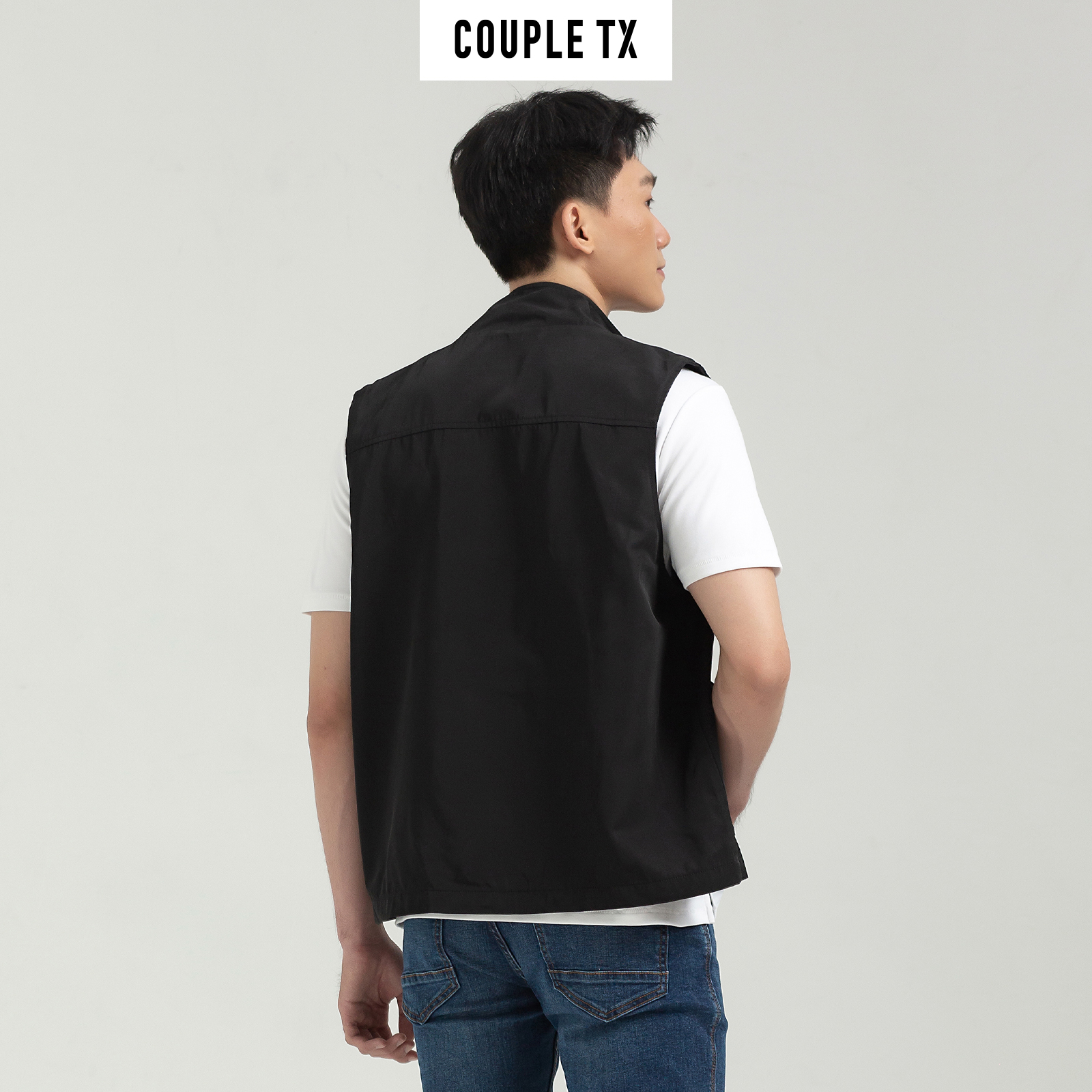 Hình ảnh COUPLE TX - Áo Khoác Dù Nam Ghilet Túi Hộp In Typo MOF 1031