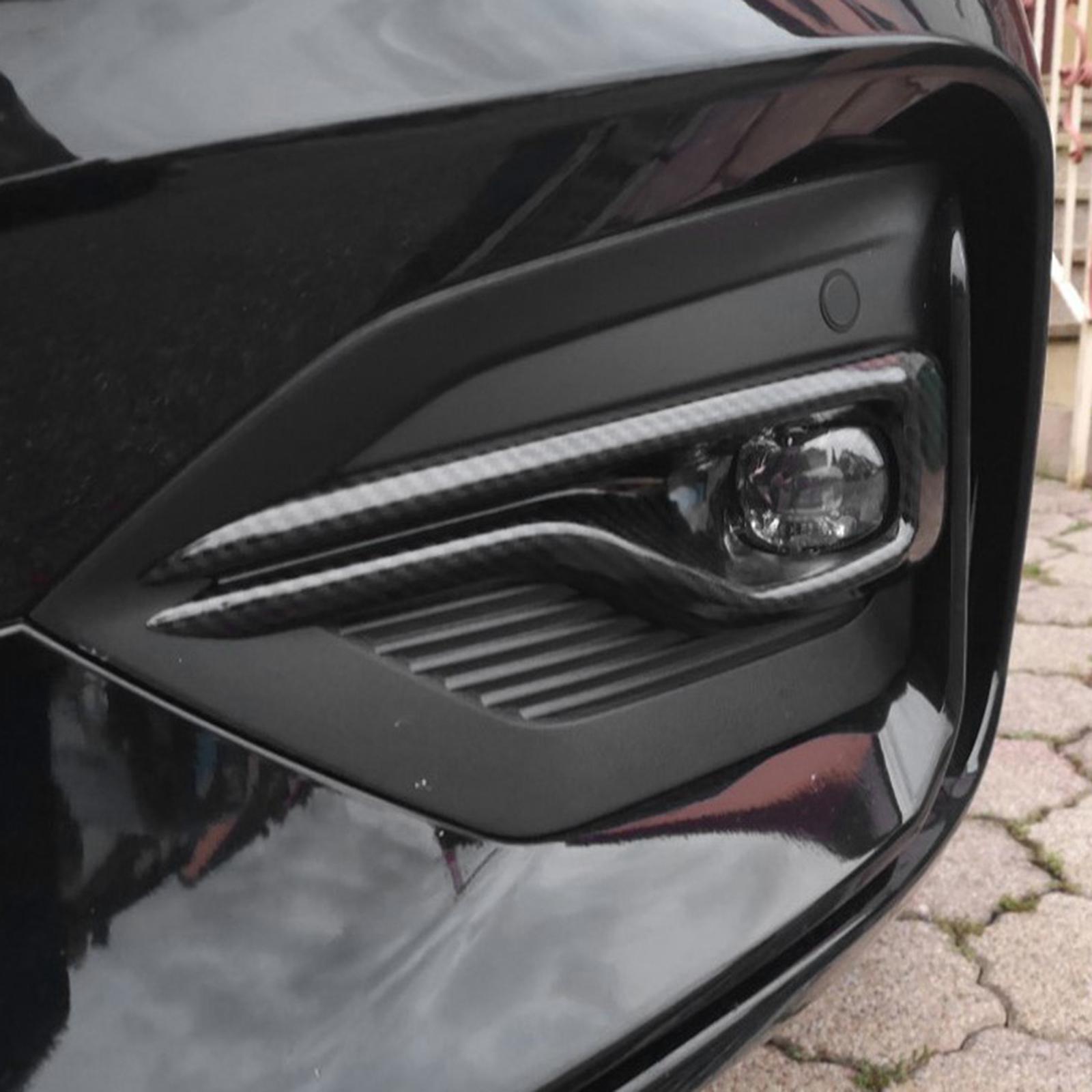 2Pcs ABS Plastic Front Foglight Fog Light Lamp Cover Frame Exterior Accessories for Ford Focus 2019 2020 ST-Line
