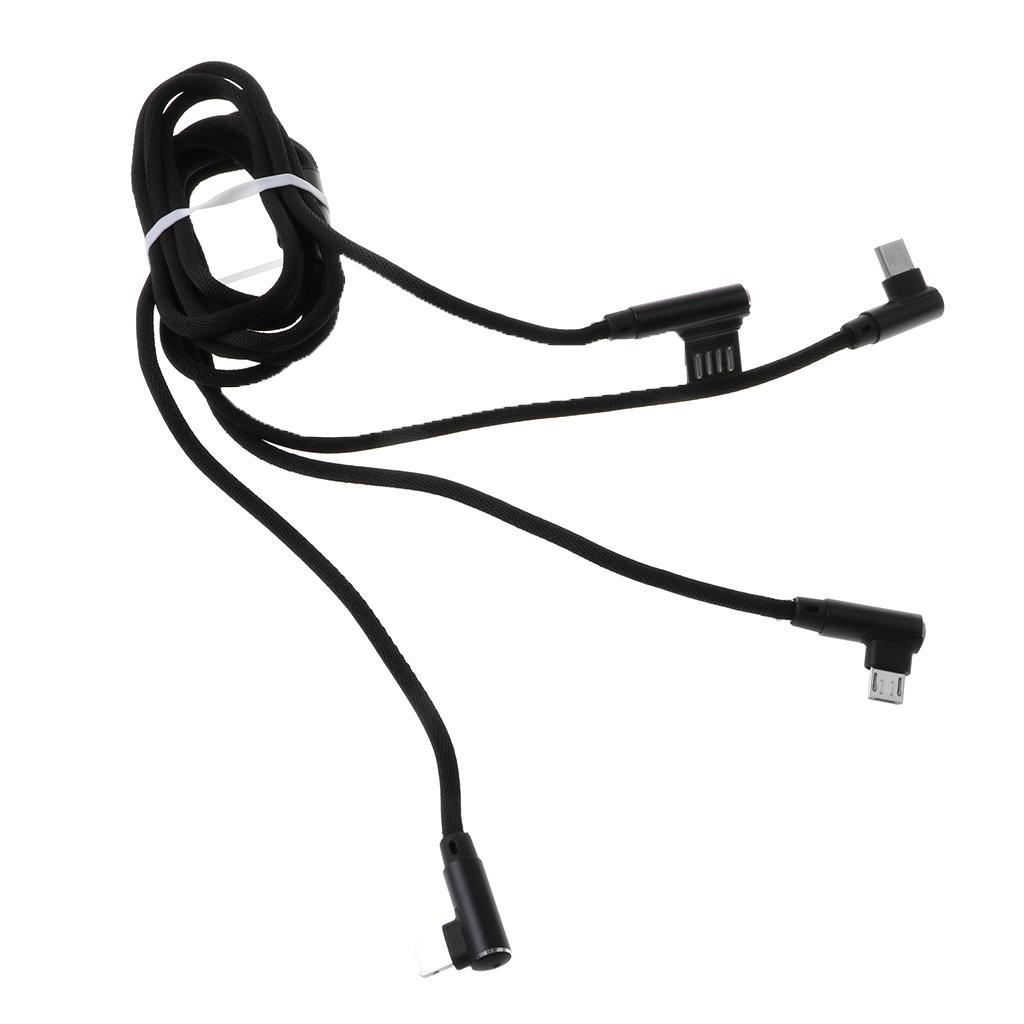 59" 3 in 1 Multi USB Charger Cable Adapter for  Android  Black
