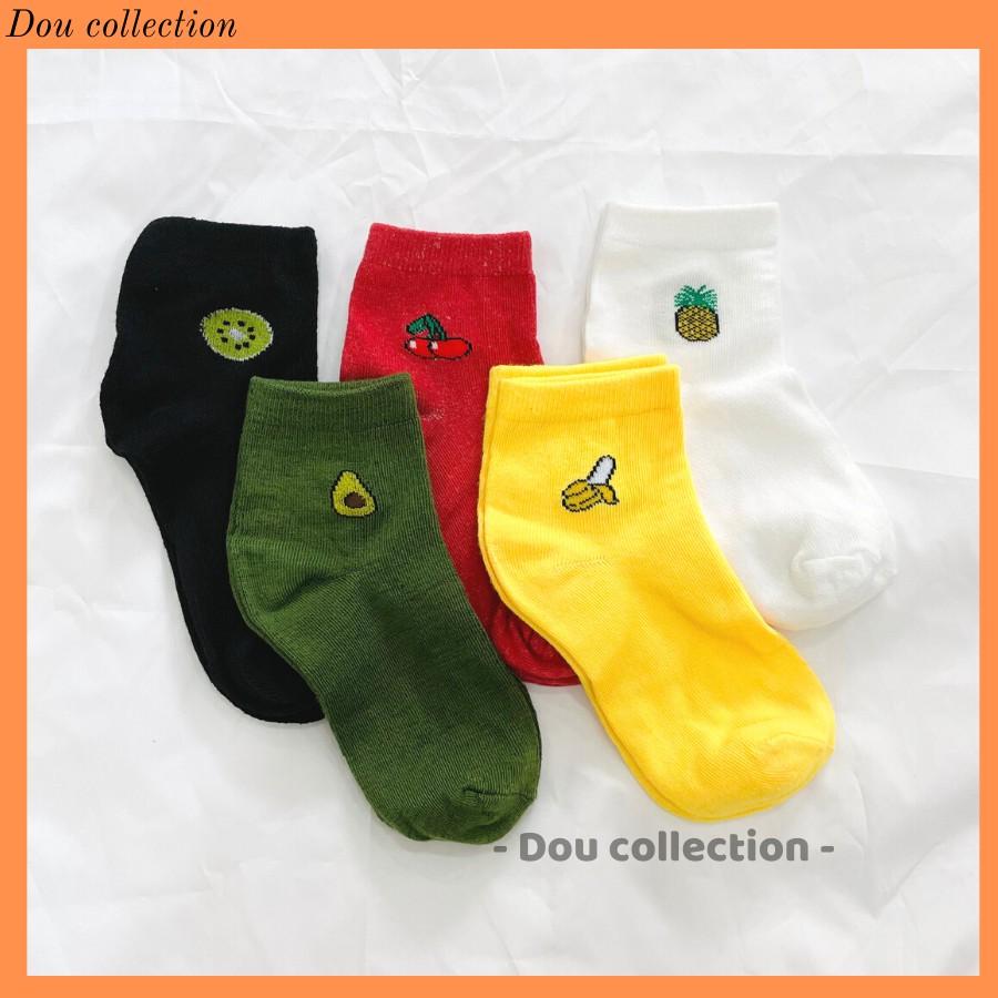 Vớ Tất Nam Nữ Cổ Cao Cotton Họa Tiết Trái Cây Nhiều Màu Phong Cách Nhật Bản Dễ Thương - Mã TV010