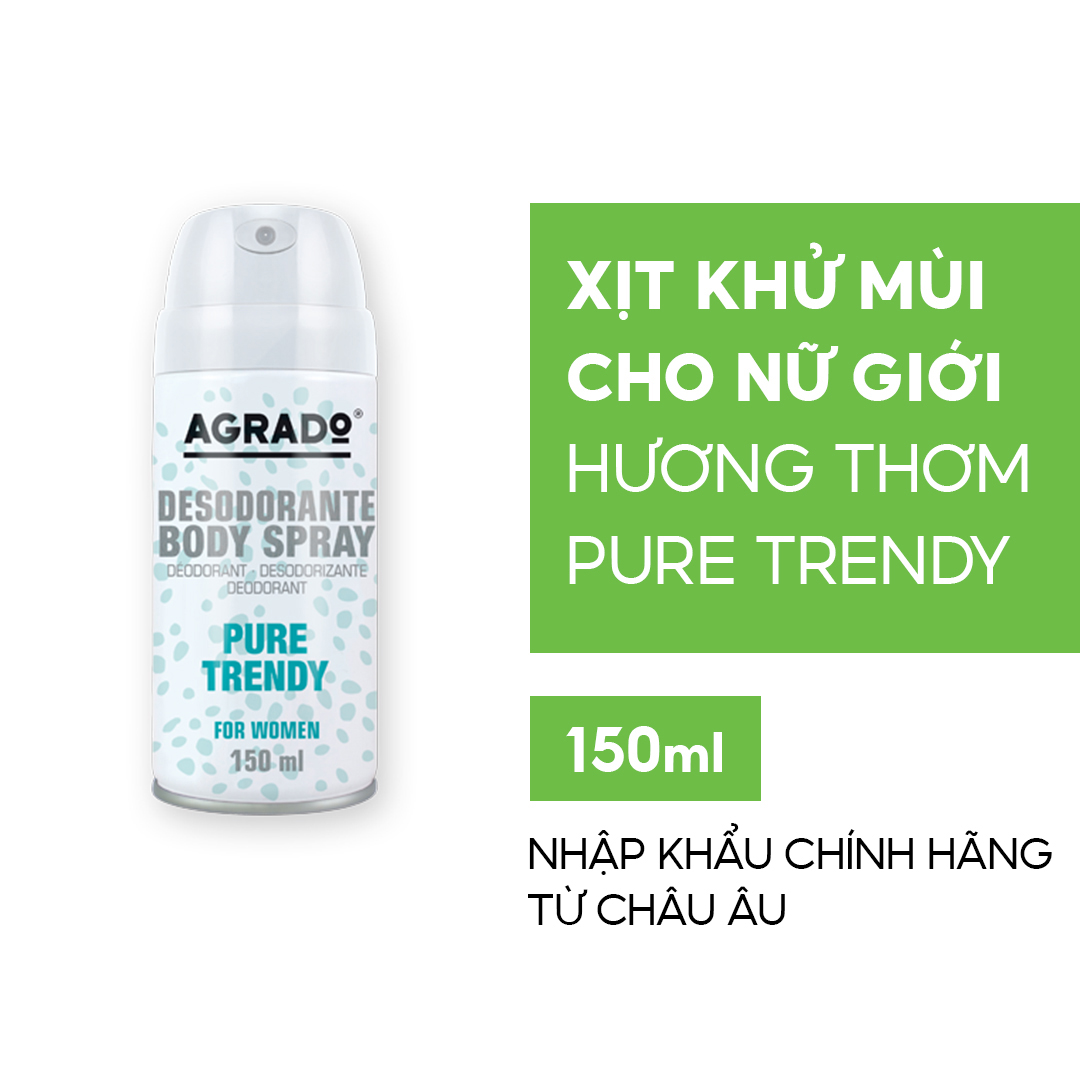 Xịt khử mùi body Agrado hương nước hoa Pure Trendy 150ml