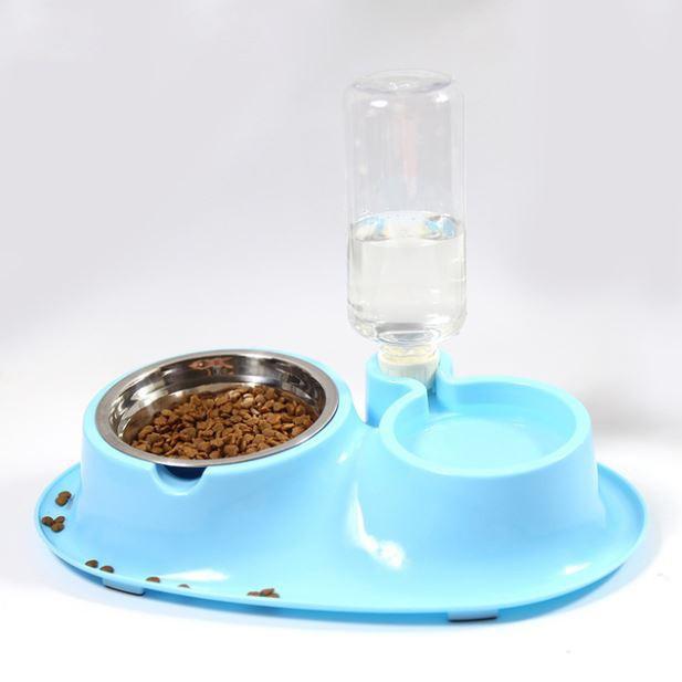 Bát ăn inox chống kiến cho chó mèo &amp; kèm bình uống nước tự động cao cấp