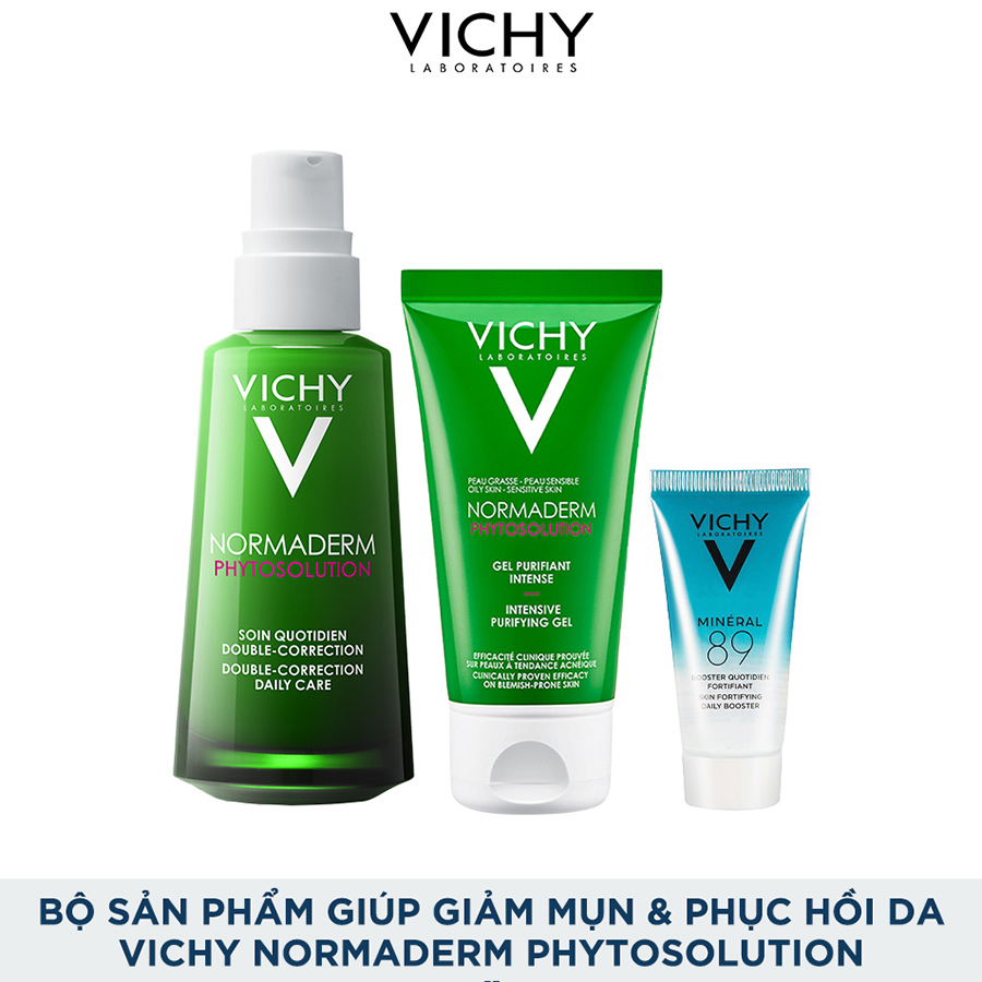 Bộ Sản Phẩm Giúp Giảm Mụn &amp; Phục Hồi Da Vichy Normaderm Phytosolution