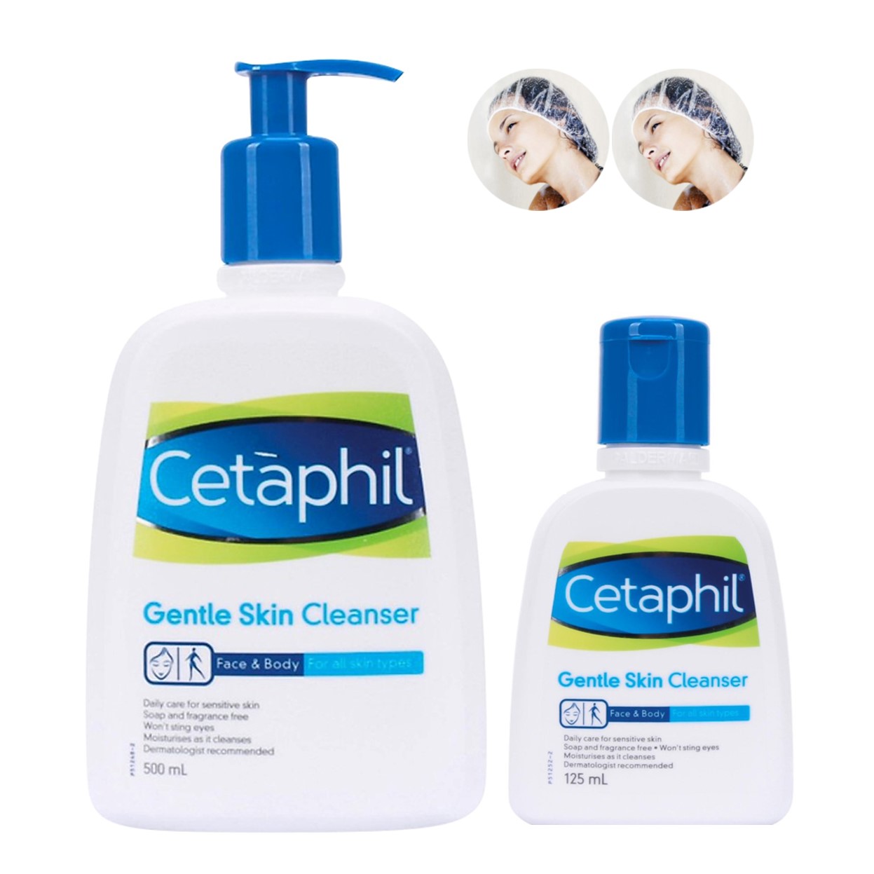 Combo 2 Sữa Rửa Mặt Cetaphil Gentle Skin Cleanser 125ml Và 500ml + Tặng Kèm 2 Mũ Trùm Đầu Khi Tắm Hoặc Ủ Tóc Trong Suốt