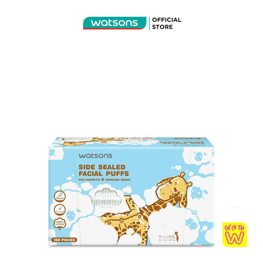 Bông Tẩy Trang Watsons Side Sealed Facial Puffs 100s (Mr. Giraffe)