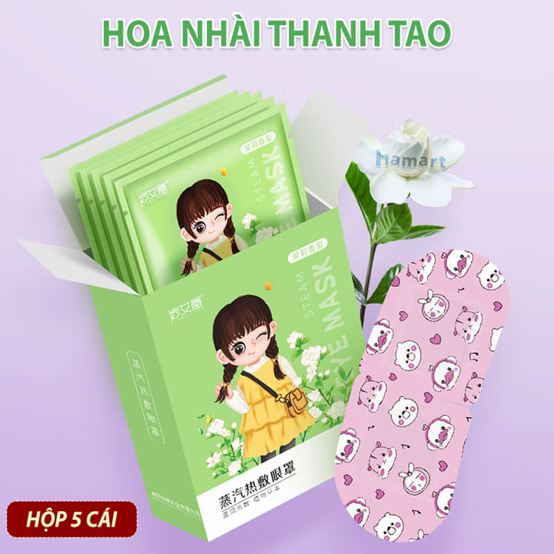 Hộp 5 Mặt Nạ Mắt Nóng Xông Hơi Nước Tinh Dầu Ngải Cứu Spa Chườm Ấm Mắt Ngủ Ngon Giảm Khô Nhức Mỏi Quầng Thâm