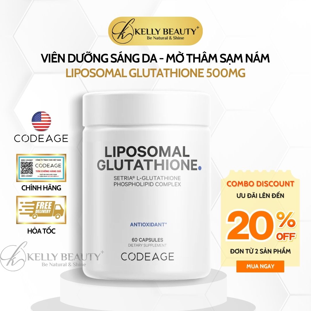 Viên Uống Sáng Da, Mờ Sạm Nám CODEAGE Liposomal Glutathione Setria 500mg | Kelly Beauty