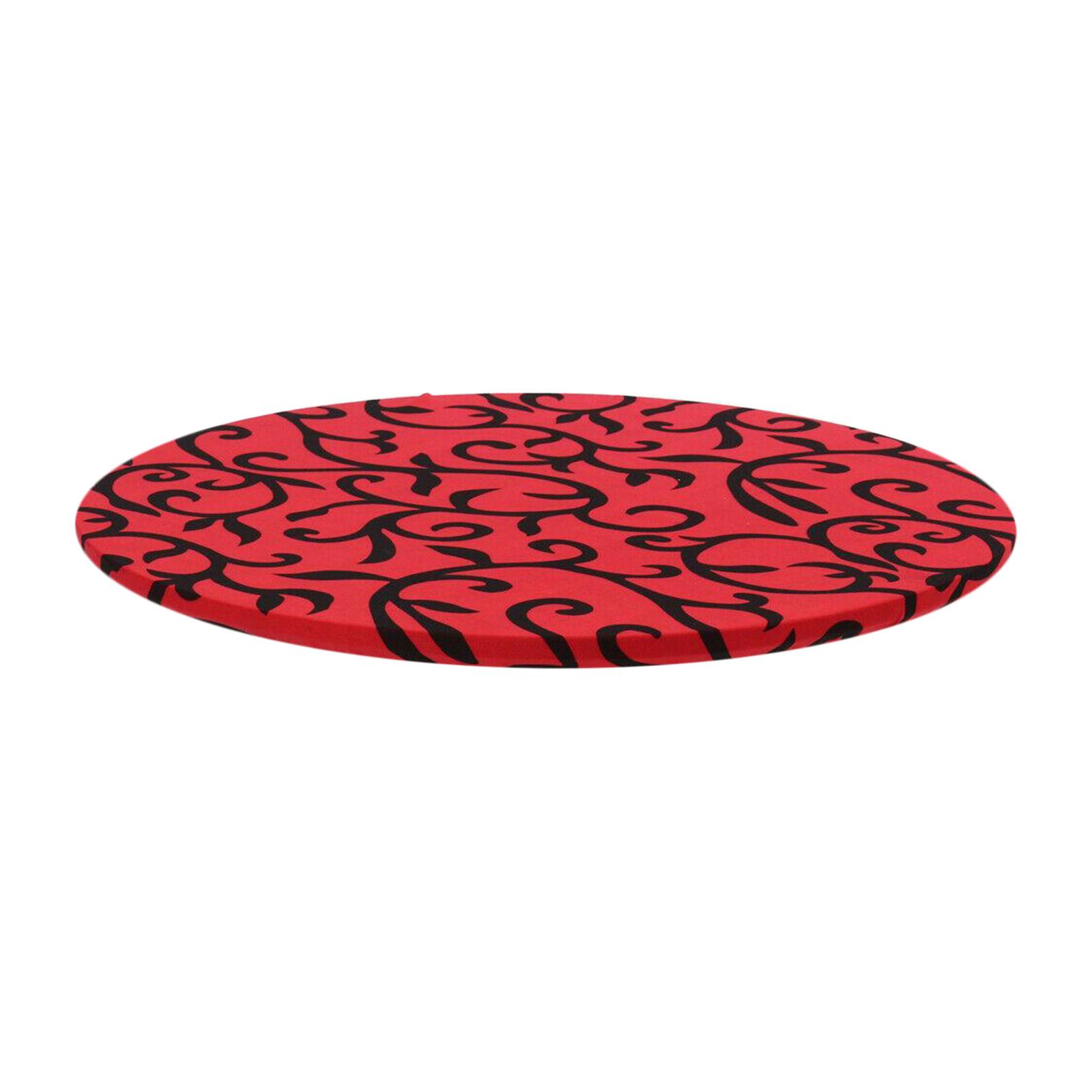 Indoor Outdoor Patio Round Fitted Tablecloth,Elastic Edge Waterproof Cover Red