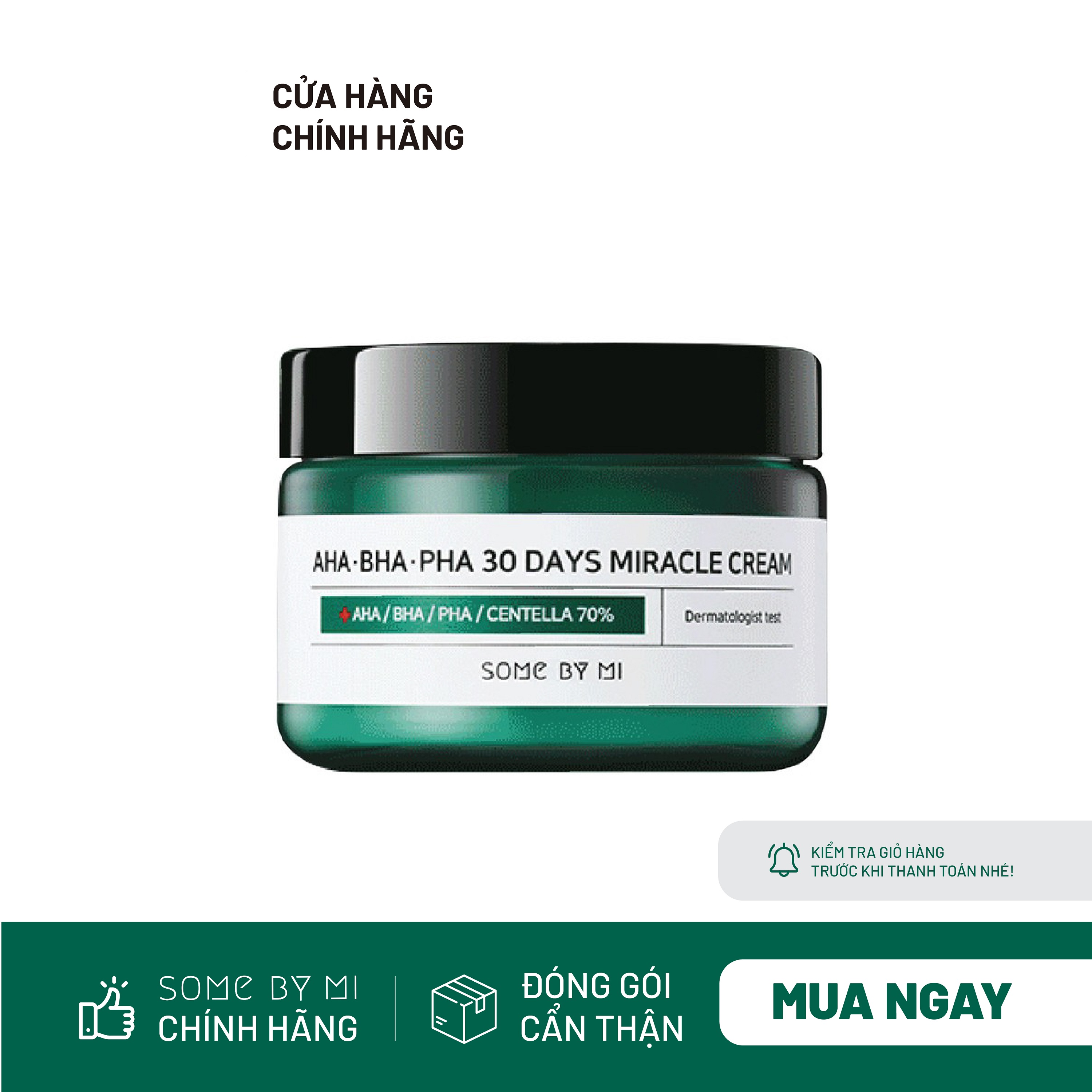 Kem Dưỡng Da Giảm Mụn Miracle Cream 60g SOME BY ME AHA BAHA PAHA 30 Days