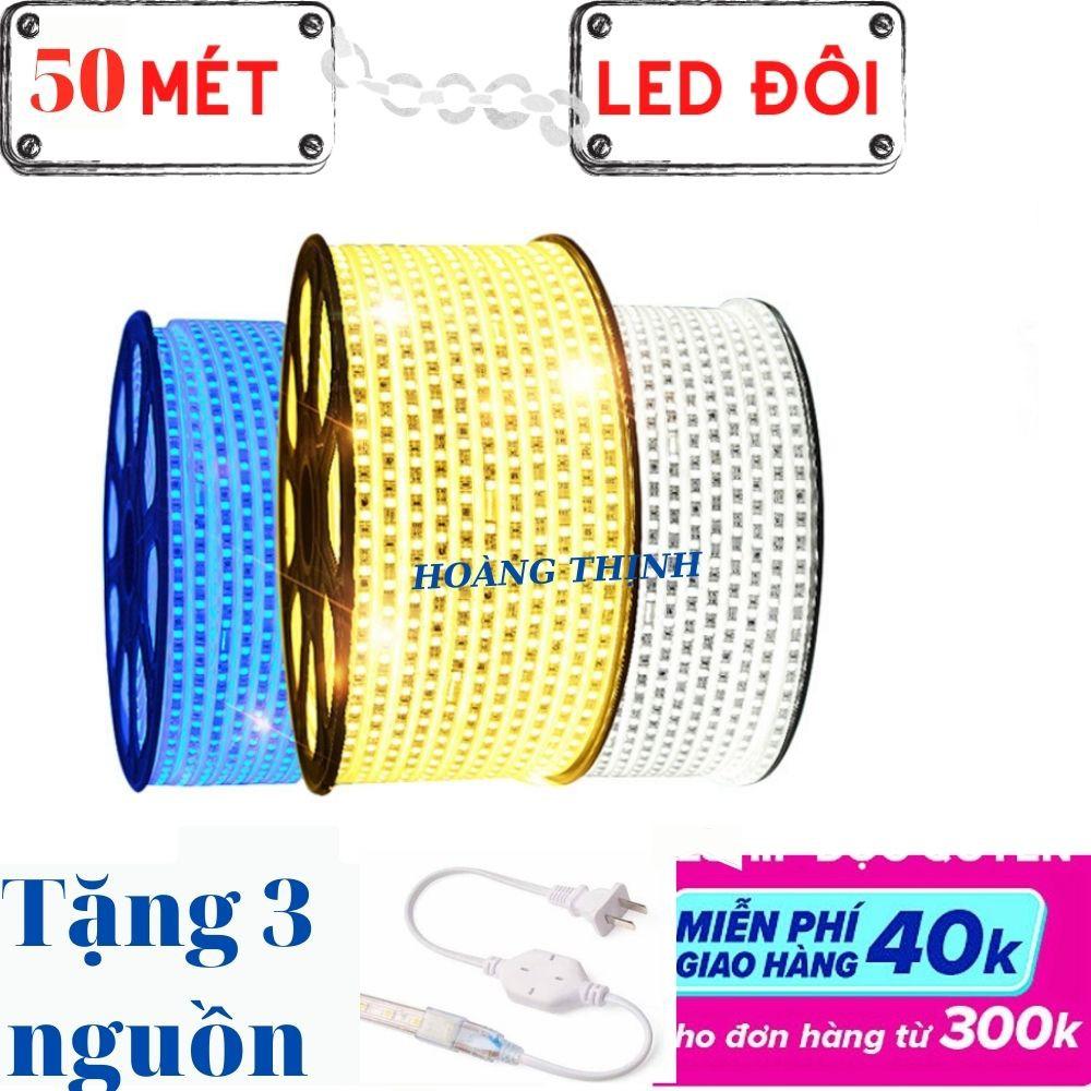 Dây Led cuộn đôi 2835 cuộn HẮT TRẦN, TRANG TRÍ: trắng, Vàng, Xanh dương 1 cuộn 50 mét