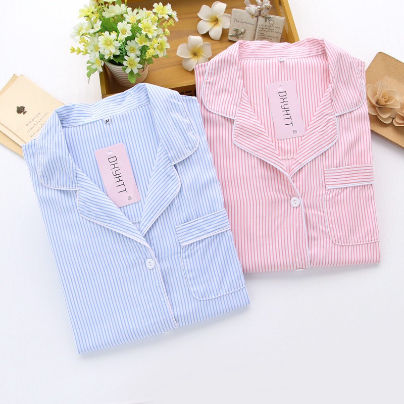 Váy ngủ 2 dây thun mềm mịn, thoáng mát [VN01 - Kẻ xanh - M