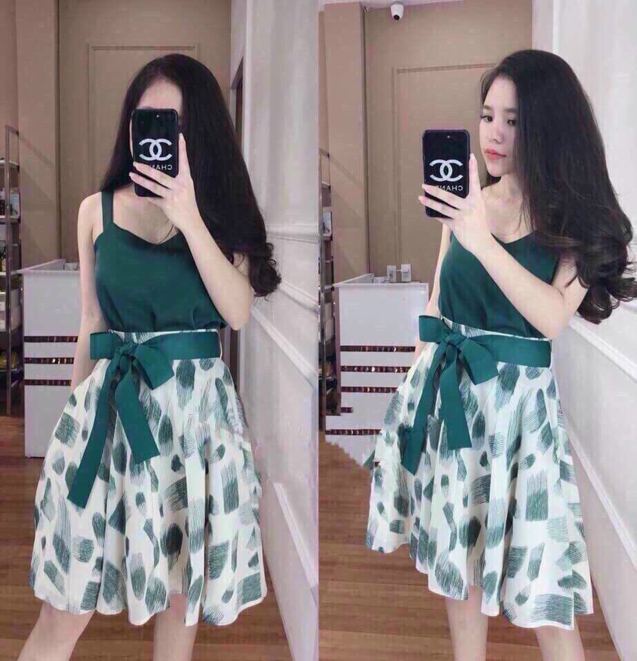 ĐẦM HOẠ TIẾT SIÊU XINH MÀU Y HÌNH