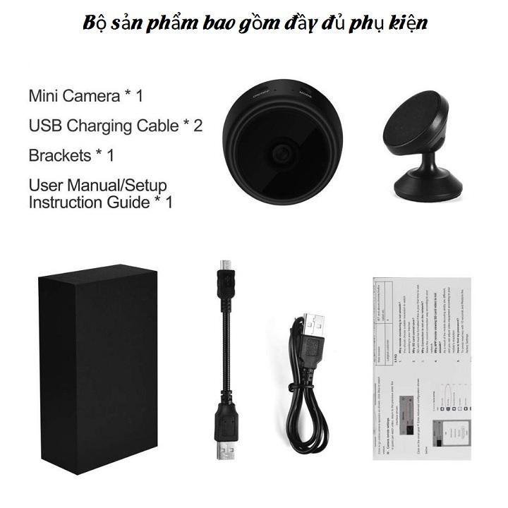 camera wifi chống trộm A9s Full HD 1080, xem từ xa trên điện thoại, có hồng ngoại quay ban đêm, dùng pin sạc