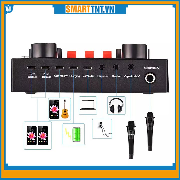 Sound card âm thanh V8S+ nâng cấp sử dụng với mọi thiết bị