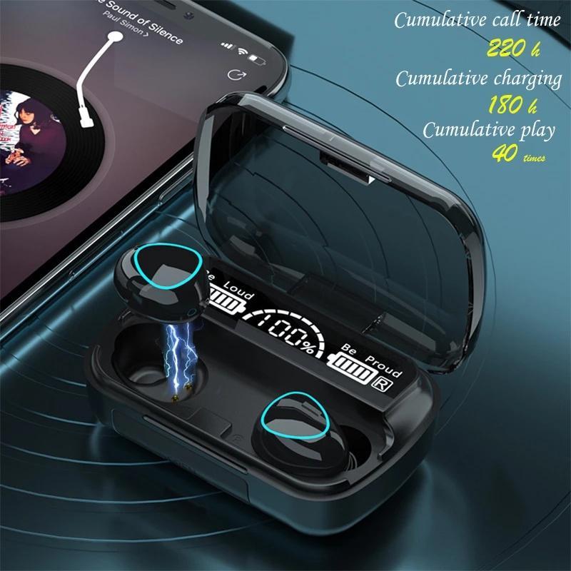 Tai Nghe Không Dây Bluetooth 5.1 Chống Thấm Nước Điều Khiển Cảm Ứng Tzzzl M10 TWS Kèm Hộp Sạc