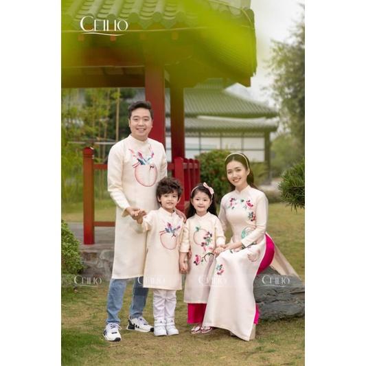 Sét áo dài cách tân tết mẹ bé gia đình cao cấp đẹp nhẹ nhành thanh lịnh áo dài thiết kế chất tapta cao cấp giá rẻ
