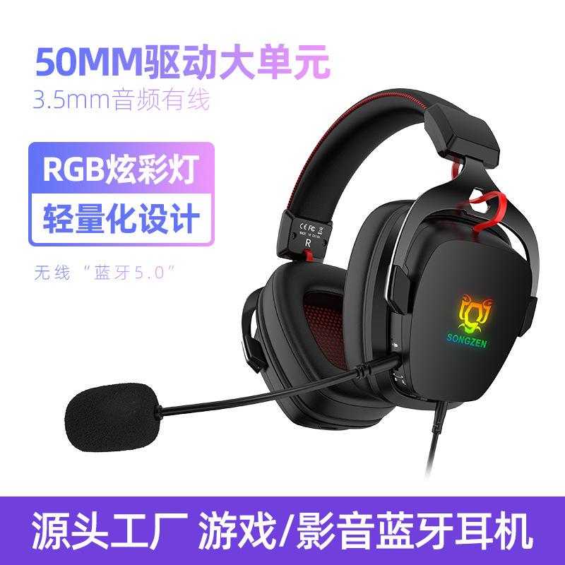 Phong cách mới nhất Tai nghe Bluetooth gắn trên đầu bán chạy nhất của Amazon, độ trễ cực thấp, thời lượng pin dài, tai nghe khử tiếng ồn cho trò chơi thể thao điện tử