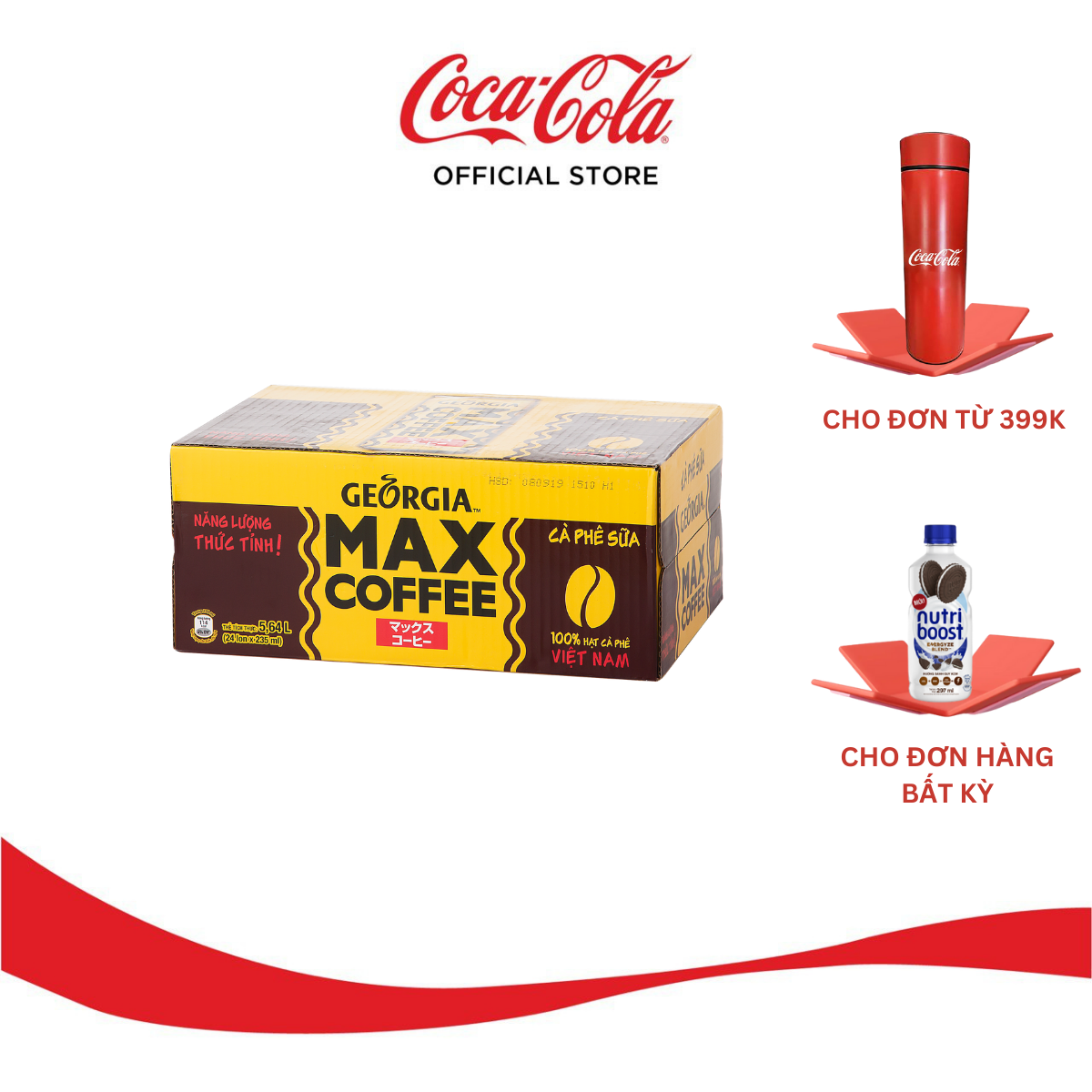 Thùng 24 Lon Cà Phê Georgia Max Coffee 235ml/Lon