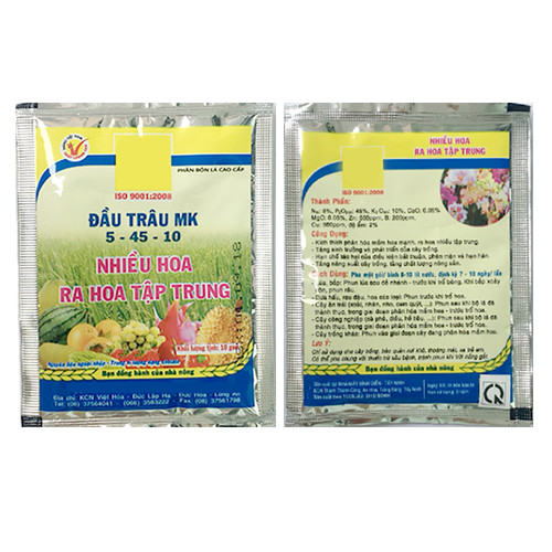 GÓI 10 GRAM - PHÂN BÓN LÁ ĐẦU TRÂU KÍCH THÍCH RA HOA MK 5-45-10