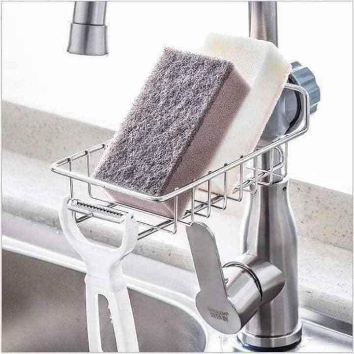 KỆ CÀI CẠNH VÒI RỬA BÁT ĐỂ KHĂN VÀ RẺ RỬA BÁT TIỆN DỤNG BẰNG INOX