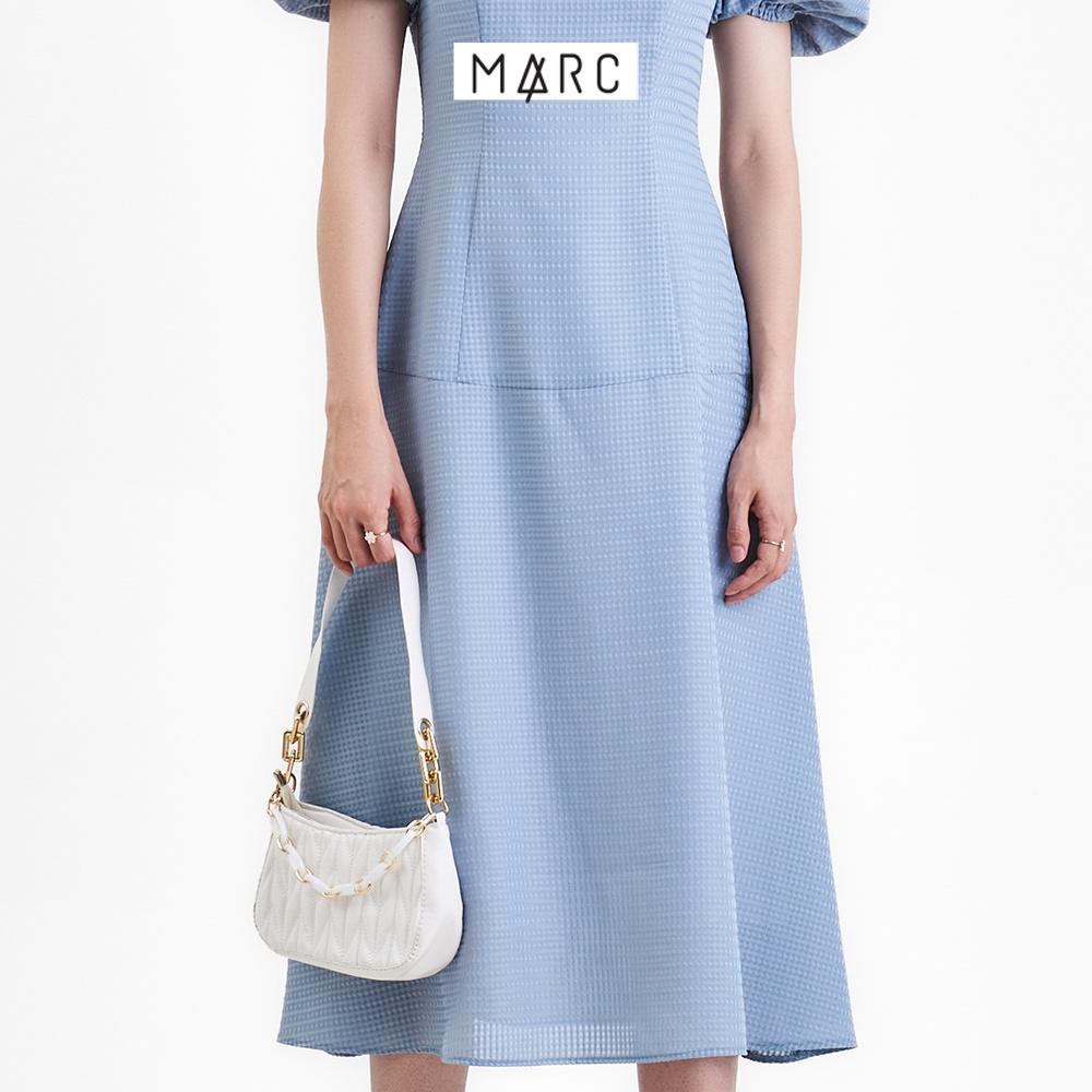 Đầm nữ MARC FASHION midi form A cổ thuyền tay phồng nhún thun TRNH093122