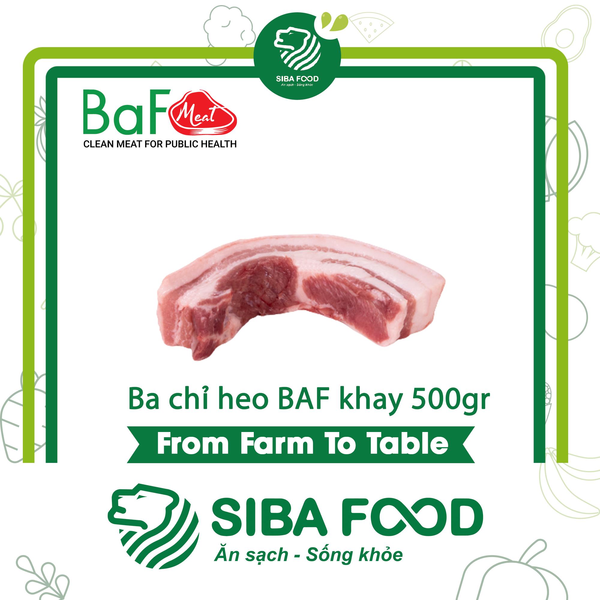 Ba chỉ heo ăn chay BAF khay 500gr