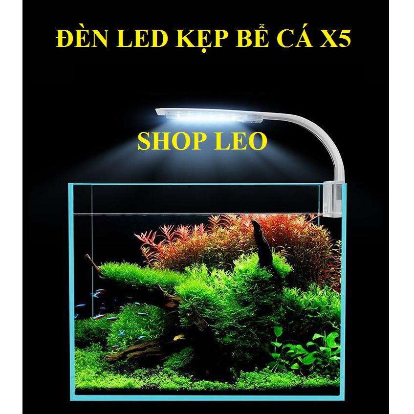 Đèn led kẹp bể cá X5 - Đèn cho hồ thủy sinh - hồ bán cạn - phụ kiện thủy sinh - shopleo