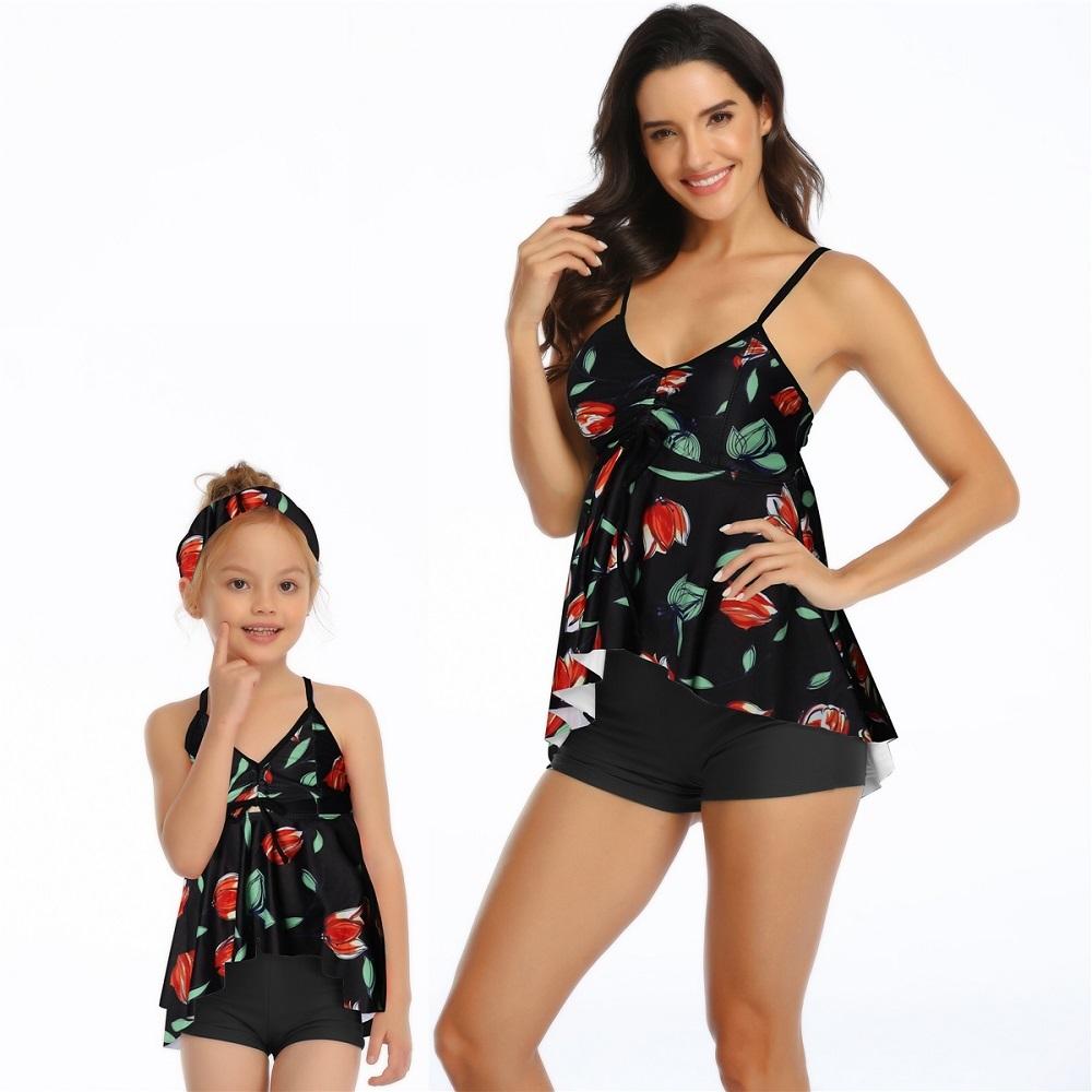 Cha Mẹ-Con Đồ Bơi Mùa Hè Mẹ Con Gái Bikini Áo Tắm Họ Phù Hợp Với Mẹ Cô Gái Đi Biển Họ Phù Hợp Với Đồ Bơi