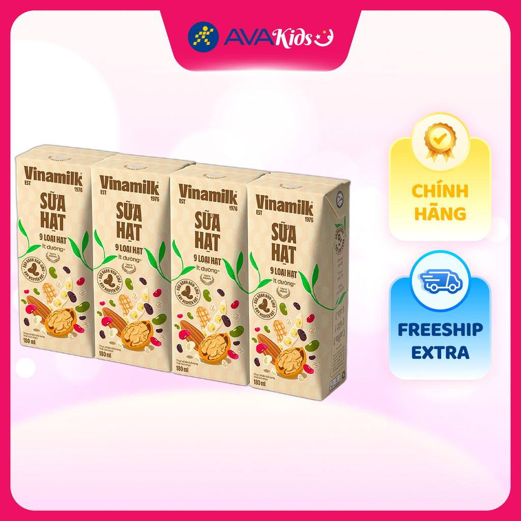 Lốc 4 hộp sữa hạt Vinamilk 9 loại hạt 180 ml (từ 4 tuổi) - Hàng Chính Hãng