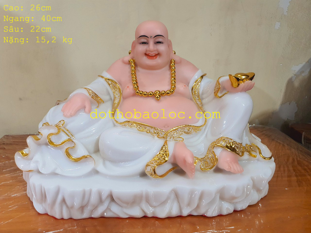 Tượng Di Lặc Lớn Trắng Cao 26cm