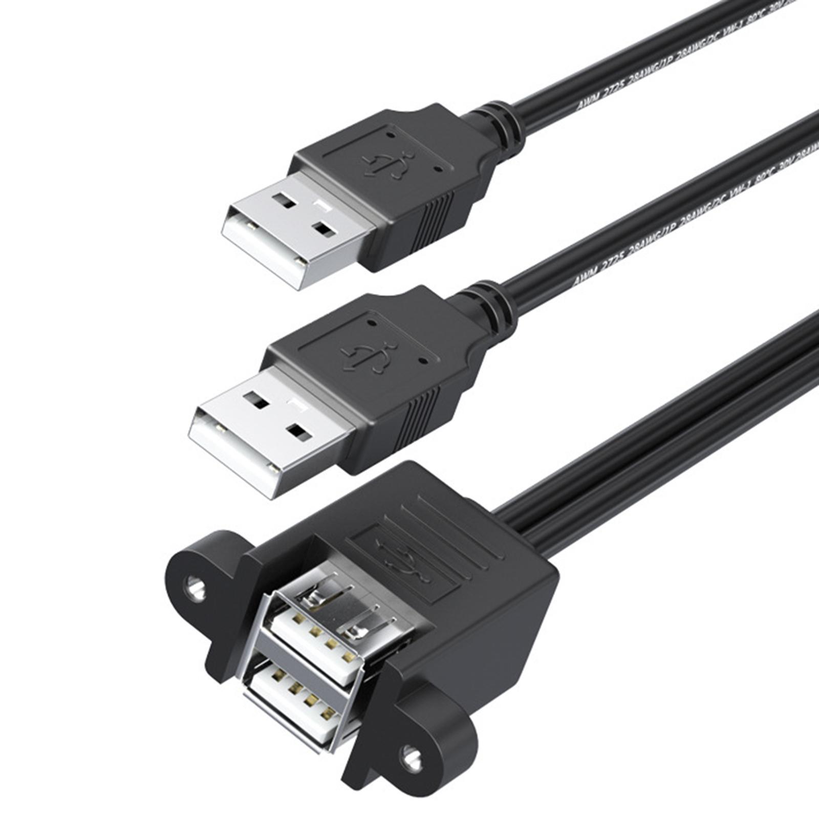 USB 2.0 Extension Cable Double Cable USB Splitter for Hard  Disk 0.3m
