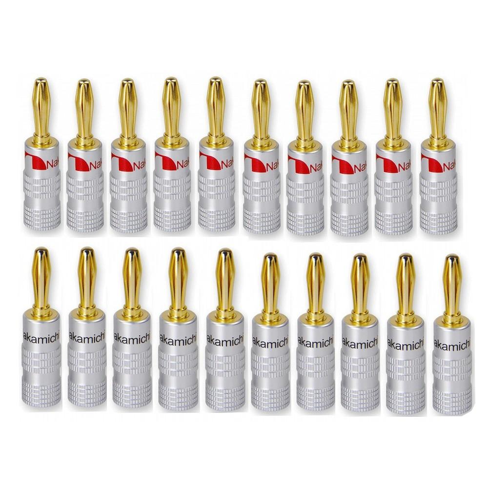 Nakamichi chuối cắm đầu nối chuối 4mm mạ vàng 24K với khóa vít cho âm thanh jack loa cắm 20 pcs hifi